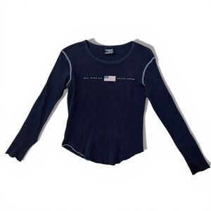 Polo Jeans Co. Ralph Lauren Navy Waffle Knit Top